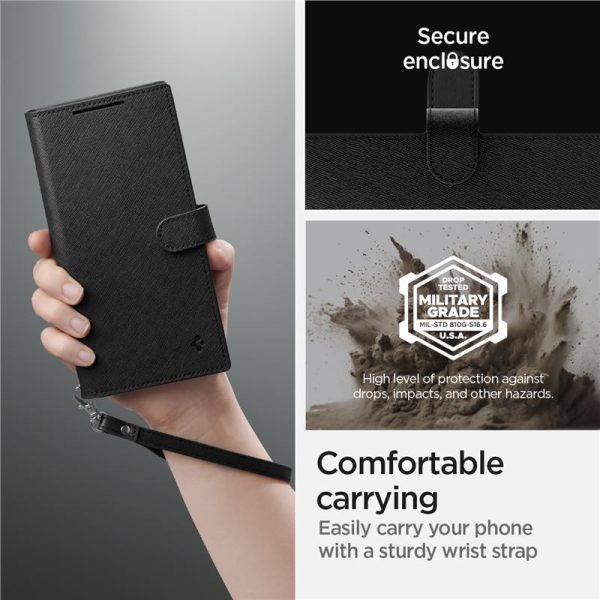 Spigen Wallet S Plus, black zaštitna futrola za telefon - Samsung Galaxy S24 Ultra (ACS07308) - Slika 8