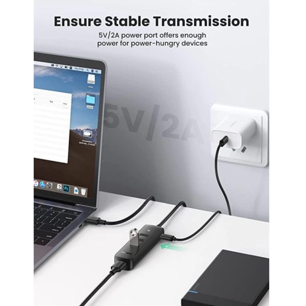 UGREEN 4-portni USB-A HUB 4xUSB-A 3.0, 1.0m, crni - Slika 4