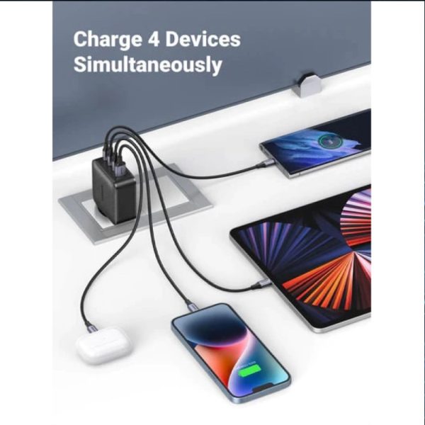 UGREEN GaN Tech zidni punjač 65W, 1×USB-A/3×USB-C, PD3.0/QC4.0+, crni - Slika 7