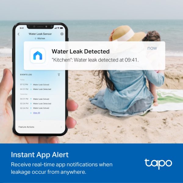TP-Link Tapo T300 Pametni senzor curenja vode, 90dB alarm, IP67, Tapo app - Slika 5