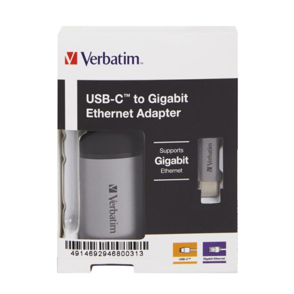 Verbatim USB-C na RJ45 gigabitni ethernet mrežni adapter, aluminijsko kućište - Slika 5