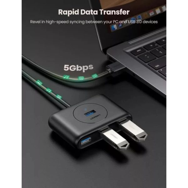 UGREEN 4-portni USB-A HUB 4xUSB-A 3.0, 1m, crni - Slika 6