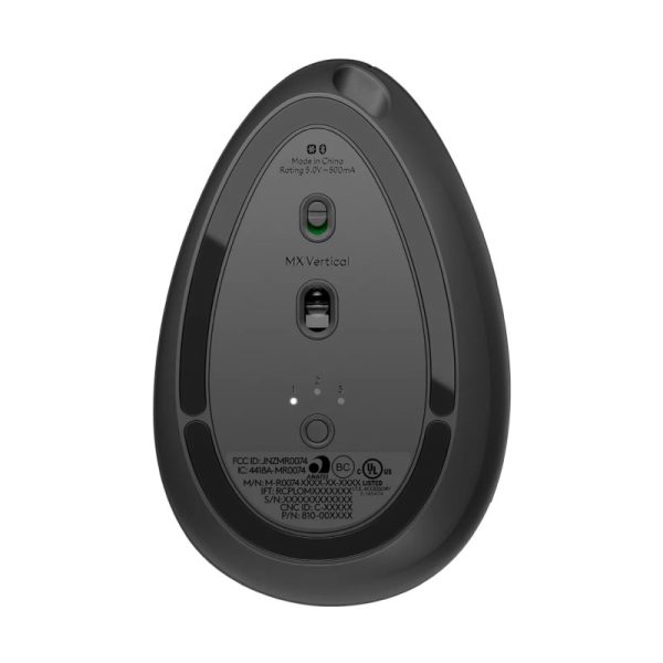 Logitech MX Vertical Advanced vertikalni ergonomski bežični optički miš, za dešnjake, USB, grafit (910-005448) - Slika 5