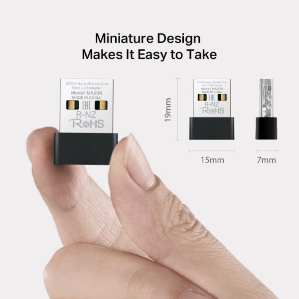Mercusys AC650 Nano Wireless Dual Band USB Adapter - Slika 3