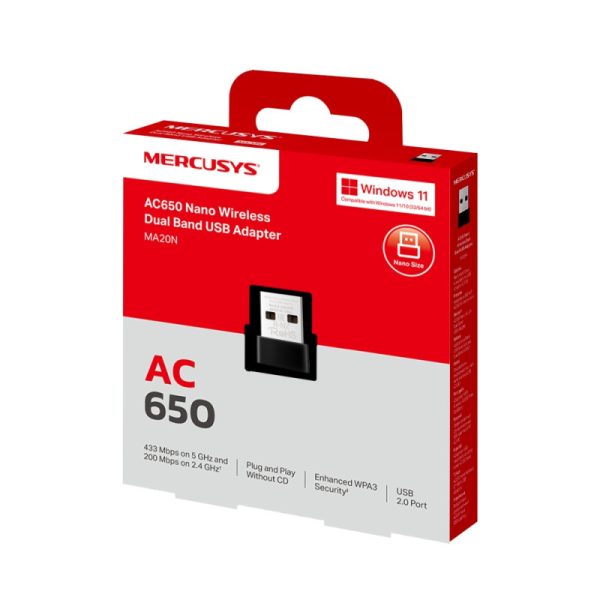 Mercusys AC650 Nano Wireless Dual Band USB Adapter - Slika 8