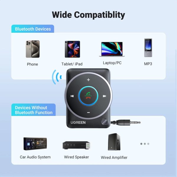 UGREEN bežični Audio receiver, Bluetooth, USB, 3.5mm, crni - Slika 6