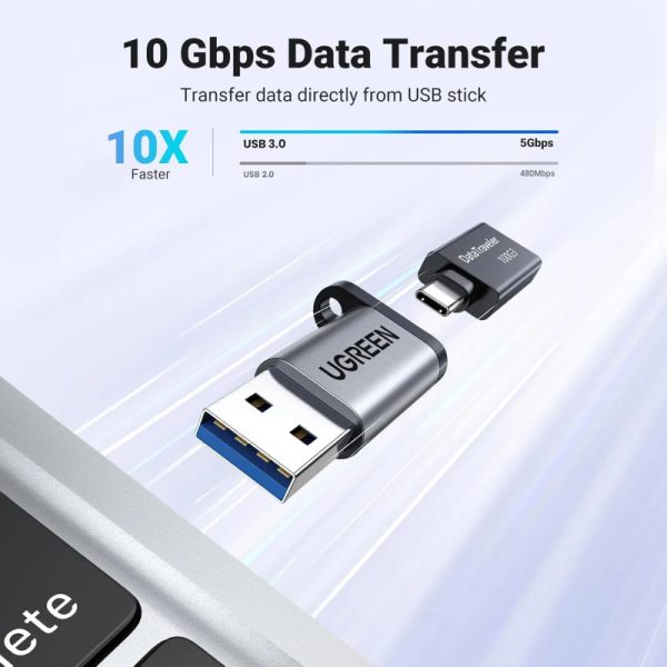 UGREEN adapter USB 3.1 C (Ž) na USB-A 3.0 (M), sivi - Slika 3