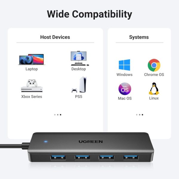 UGREEN 4-portni USB-A HUB 4xUSB-A 3.0, sivi - Slika 5