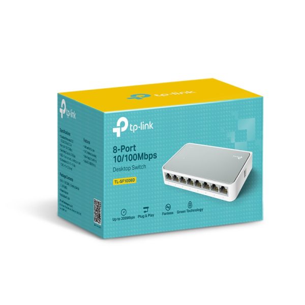 TP-Link 8-port mini Desktop preklopnik (Switch), 8×10/100M RJ45 ports, plastično kućište - Slika 3