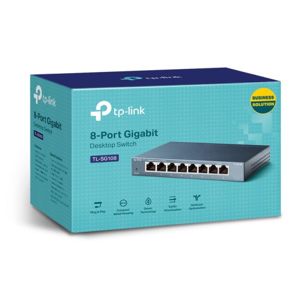 TP-Link 8-port Gigabit Desktop preklopnik (Switch), 8×10/100/1000M RJ45 ports, metalno kućište - Slika 8