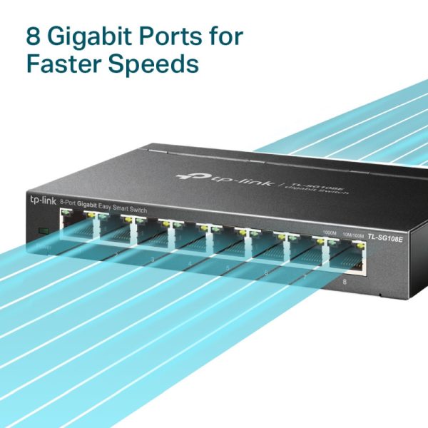 TP-Link 8-port Gigabit Easy Smart preklopnik (Switch), 8×10/100/1000M RJ45 ports, metalno kućište - Slika 4