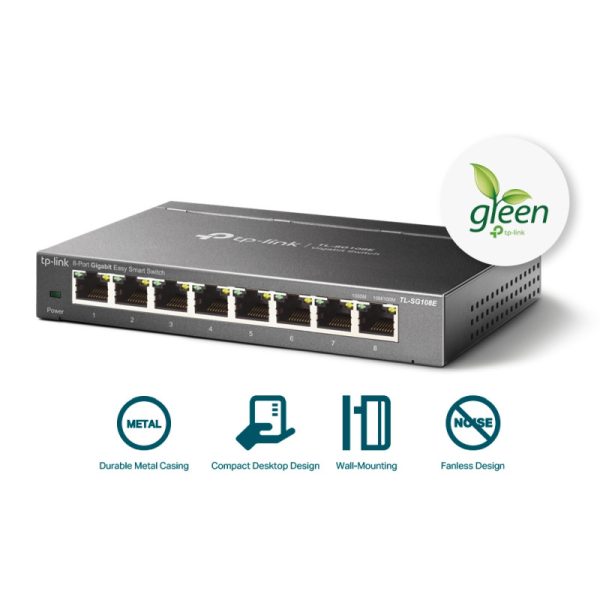 TP-Link 8-port Gigabit Easy Smart preklopnik (Switch), 8×10/100/1000M RJ45 ports, metalno kućište - Slika 5