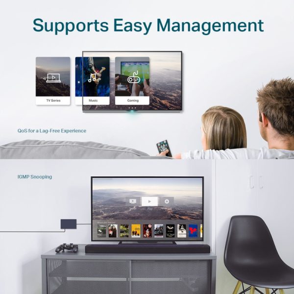 TP-Link 8-port Gigabit Easy Smart preklopnik (Switch), 8×10/100/1000M RJ45 ports, metalno kućište - Slika 6