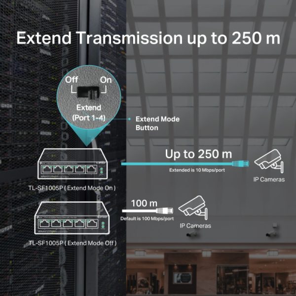 TP-Link 5-port Desktop preklopnik (Switch), 5×10/100M RJ45 ports + 4 PoE ports, metalno kućište (58W) - Slika 6