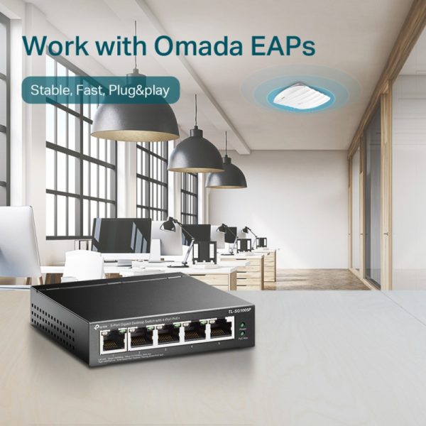 TP-Link 5-port Desktop preklopnik (Switch), 5×10/100M RJ45 ports + 4 PoE ports, metalno kućište (58W) - Slika 8