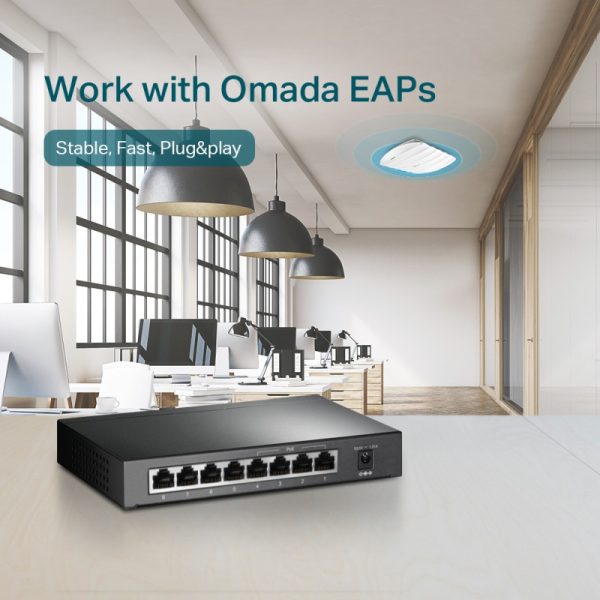 TP-Link 8-port Gigabit PoE preklopnik (Switch), 8×10/100/1000M RJ45 ports, 4×PoE ports, metalno kućište (53W) - Slika 6