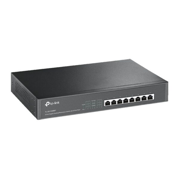 TP-Link 8-port Gigabit PoE+ preklopnik (Switch), 8×10/100/1000M RJ45 PoE ports, 802.3af/at, metalno kućište, 1U 13" (153W) - Slika 2