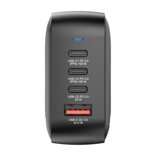 Verbatim Mini GaN zidni punjač 100W, 3×USB-C/1×USB-A, PD/QC 3.0 - Slika 2