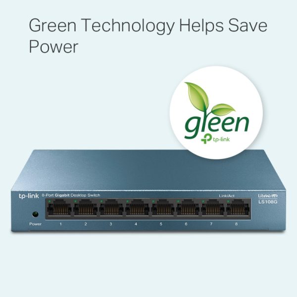 TP-Link 8-Port 10/100/1000Mbps Desktop Network preklopnik (Switch) Auto-Negotiation RJ45, Auto-MDI/MDIX, metalno kućište - Slika 4