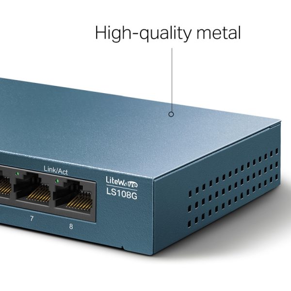 TP-Link 8-Port 10/100/1000Mbps Desktop Network preklopnik (Switch) Auto-Negotiation RJ45, Auto-MDI/MDIX, metalno kućište - Slika 6