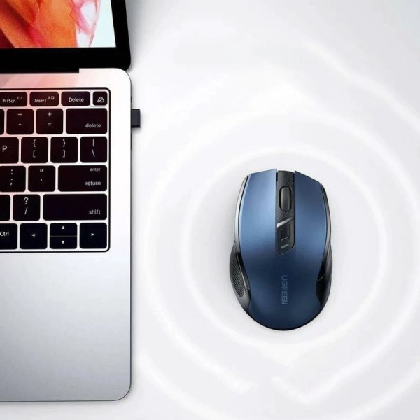 UGREEN MU006 bežični ergonomski miš, bluetooth, 4000 DPI, USB, plavo crni - Slika 4