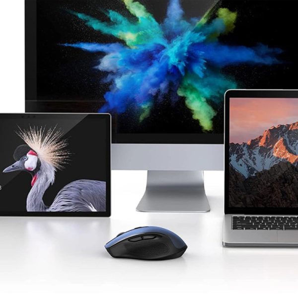 UGREEN MU006 bežični ergonomski miš, bluetooth, 4000 DPI, USB, plavo crni - Slika 7