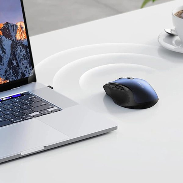 UGREEN MU006 bežični ergonomski miš, bluetooth, 4000 DPI, USB, plavo crni - Slika 8