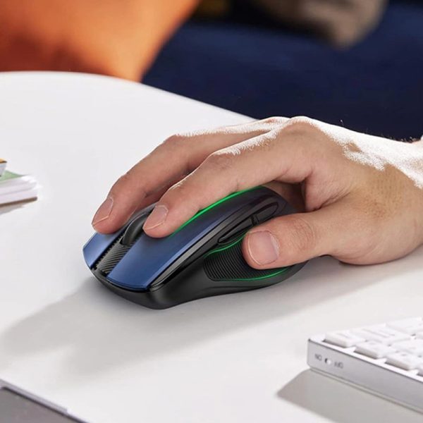 UGREEN MU006 bežični ergonomski miš, bluetooth, 4000 DPI, USB, plavo crni - Slika 9