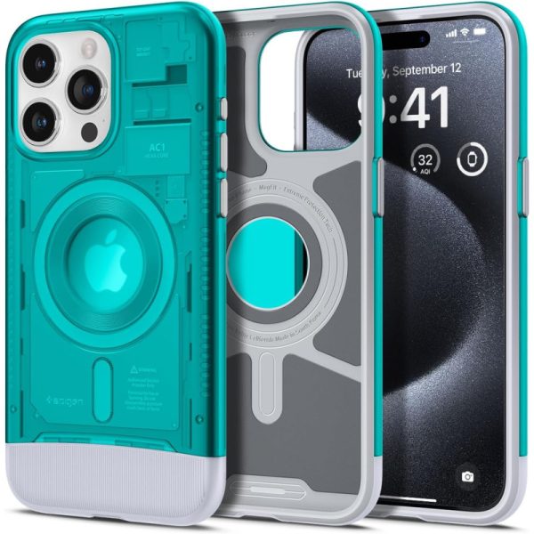 Spigen Classic C1 MagSafe, bondi blue - iPhone 15 Pro (ACS06743) - Slika 2