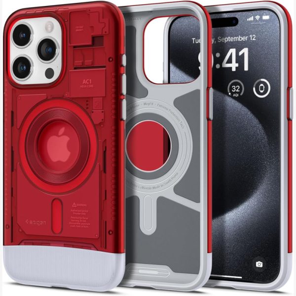 Spigen Classic C1 MagSafe, ruby - iPhone 15 Pro (ACS06744) - Slika 2