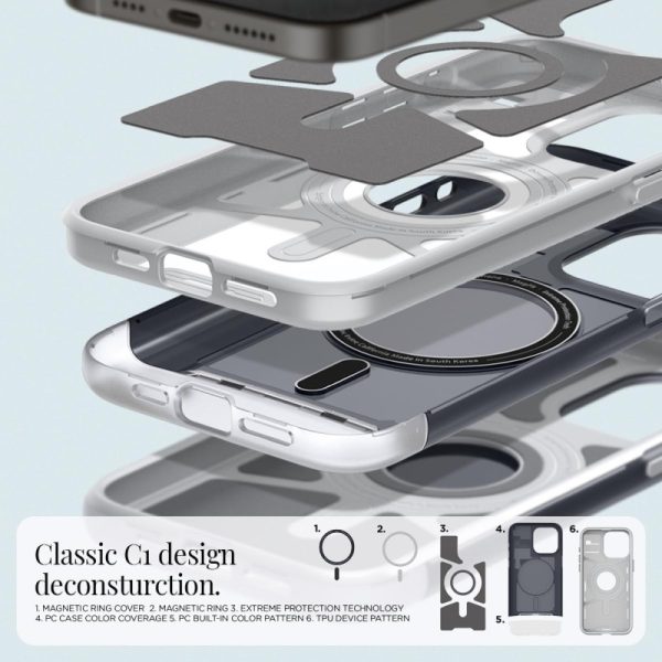 Spigen Classic C1 MagSafe, graphite - iPhone 15 Pro (ACS06742) - Slika 6