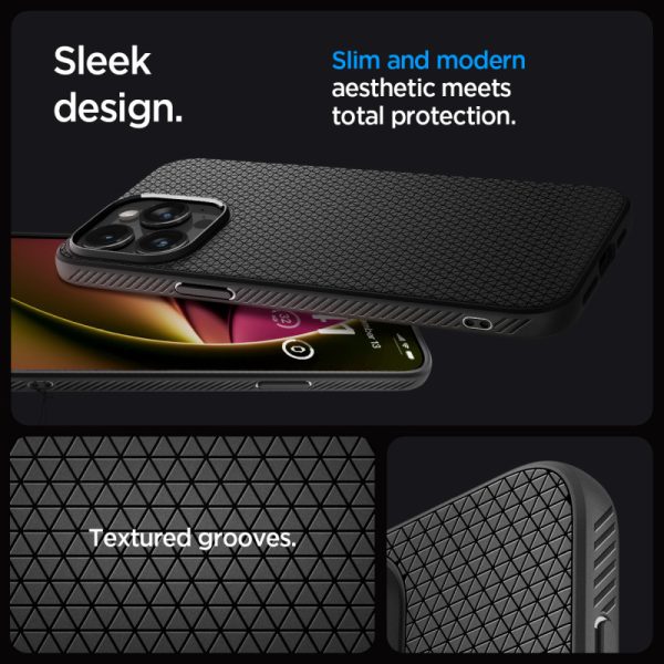 Spigen Liquid Air, zaštitna maska za telefon, mat crna - iPhone 15 Pro Max (ACS06562) - Slika 3