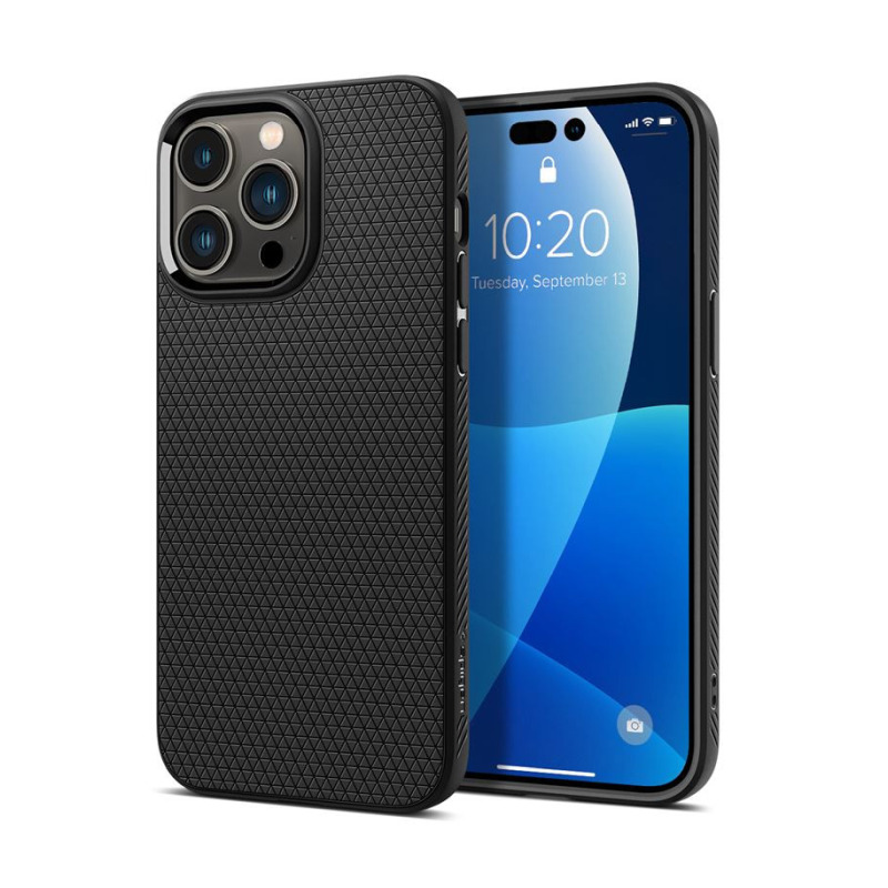 Spigen Liquid Air, zaštitna maska za telefon, mat crna - iPhone 14 Pro