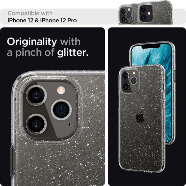 Spigen Liquid Crystal Glitter, zaštitna maska za telefon, prozirna clear-iPhone 12/Pro - Slika 4