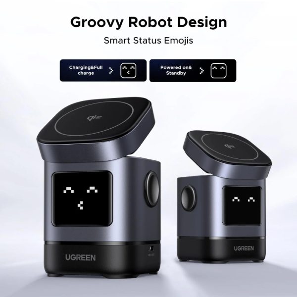 UGREEN Robot Uno bežični kućni punjač, 15W, sivi - Slika 3