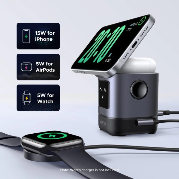 UGREEN Robot Uno bežični kućni punjač, 15W, sivi - Slika 7