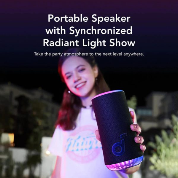 Anker Soundcore GLOW prijenosni BT5.3 zvučnik, 30W, IP67, 18h reprodukcije, crni (A3166G11) - Slika 3