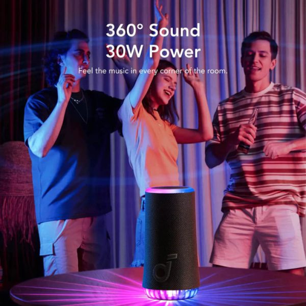 Anker Soundcore GLOW prijenosni BT5.3 zvučnik, 30W, IP67, 18h reprodukcije, crni (A3166G11) - Slika 4