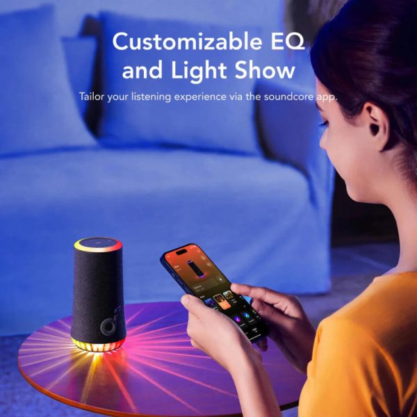 Anker Soundcore GLOW prijenosni BT5.3 zvučnik, 30W, IP67, 18h reprodukcije, crni (A3166G11) - Slika 7