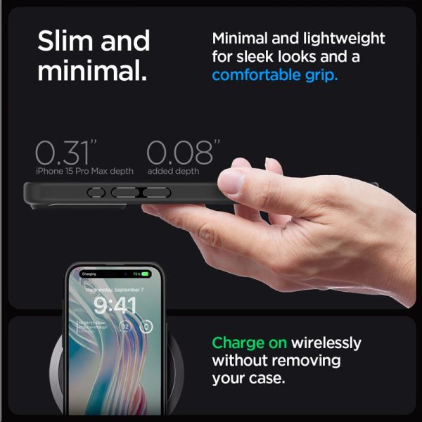 Spigen Crystal Hybrid, matte black - iPhone 15 Pro Max (ACS06449) - Slika 8