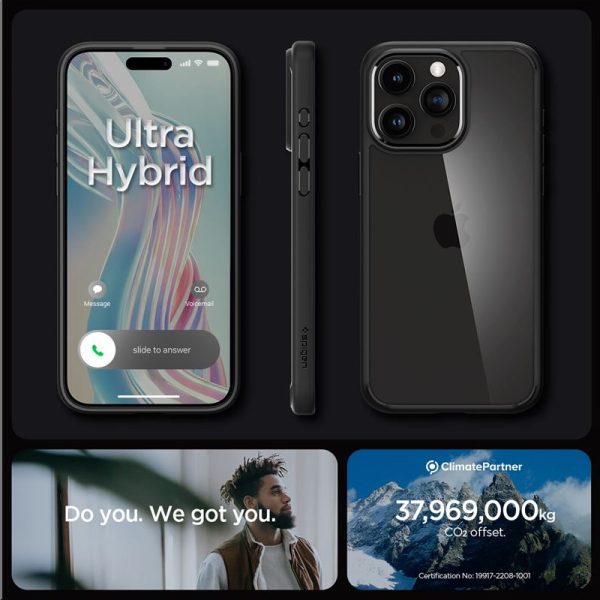 Spigen Crystal Hybrid, matte black - iPhone 15 Pro Max (ACS06449) - Slika 9