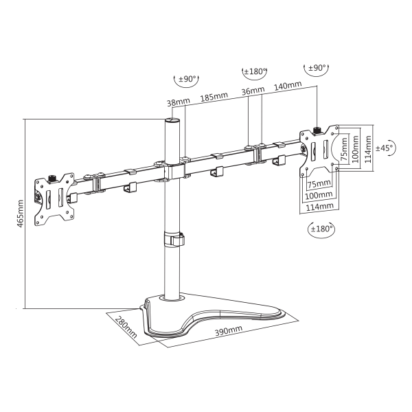 STOLNI STALAK SBOX LCD-F024 - Slika 3