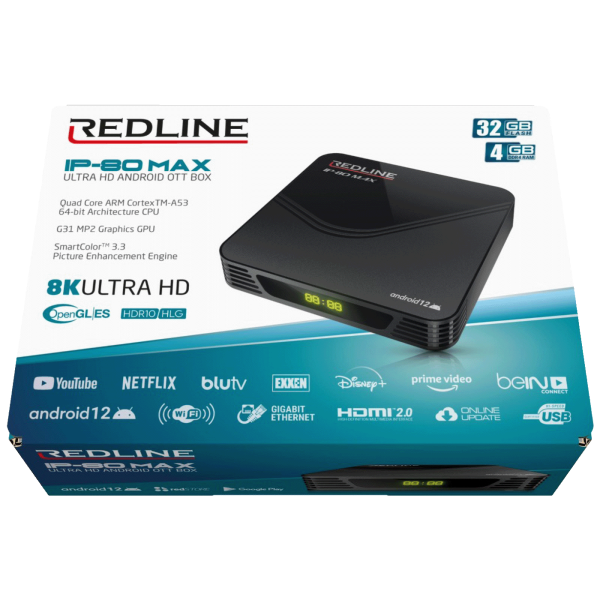 REDLINE Prijemnik IPTV@Android, 4K, 4 / 32 GB, USB, WiFi - IP-80 Max - Slika 2