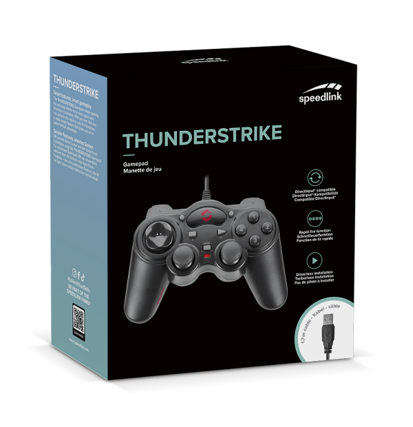 Gamepad SPEEDLINK Thunderstrike, žičani, za PC, mat crni - Slika 2