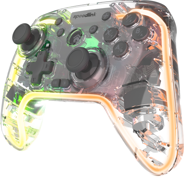 Gamepad SPEEDLINK Rait NX, RGB, PC/Android/Switch OLED/Lite, žični/bežični, prozirni - Slika 2