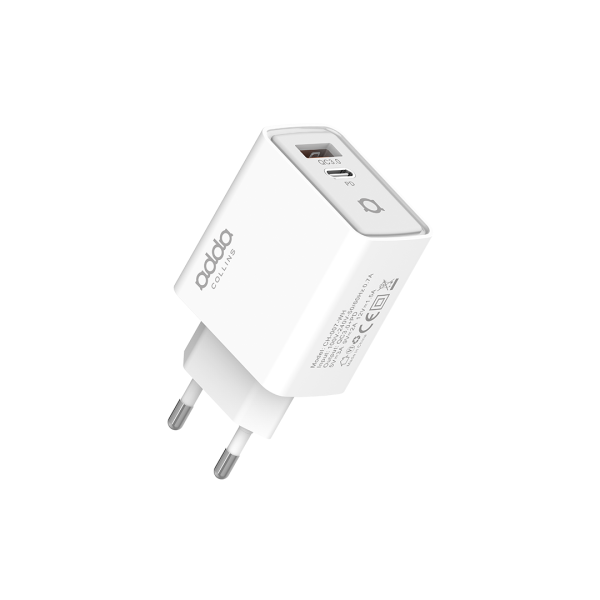 Zidni punjač Adda Collins CH-007-WH, USB-A i Type C izlazi, 30W, bijela - Slika 3