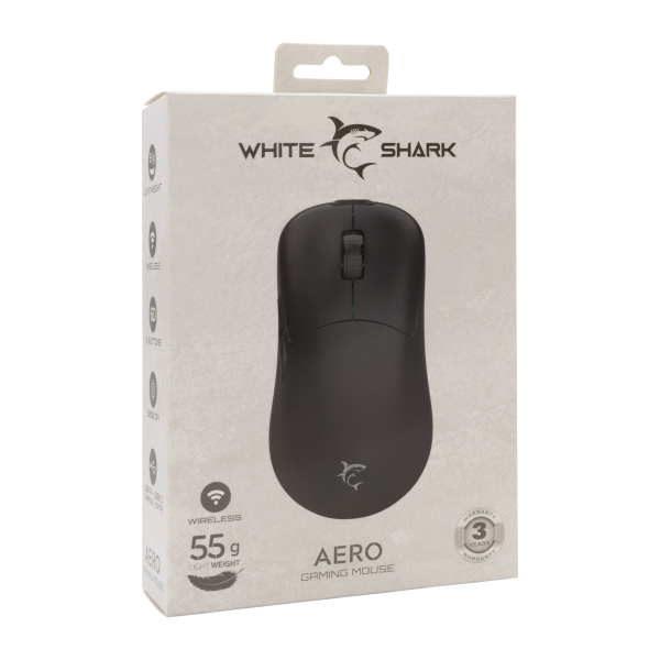 White Shark MIŠ WGM-5015 AERO / 10.000 DPI - Crni / Wireless - Slika 7
