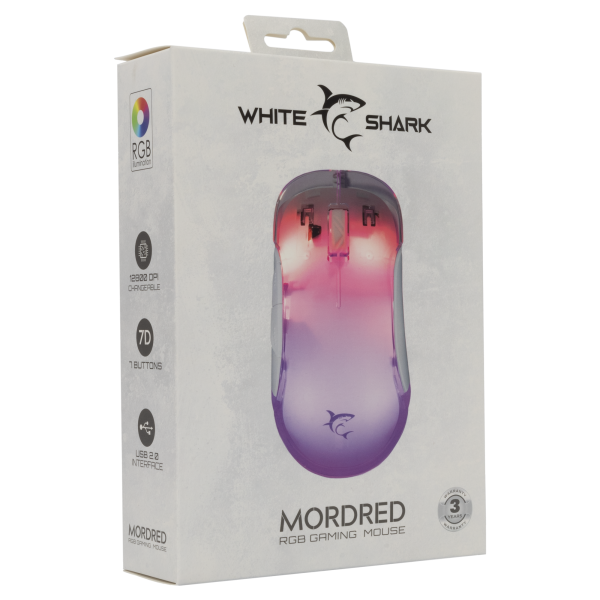 White Shark MIŠ GM-5017 MORDRED Bijeli - Slika 6