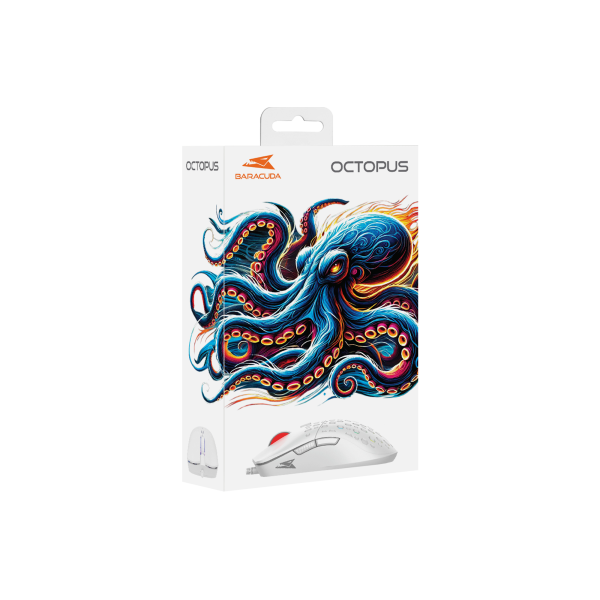 Baracuda MIŠ BGM-022 OCTOPUS BIJELI / 3200 dpi - Slika 7