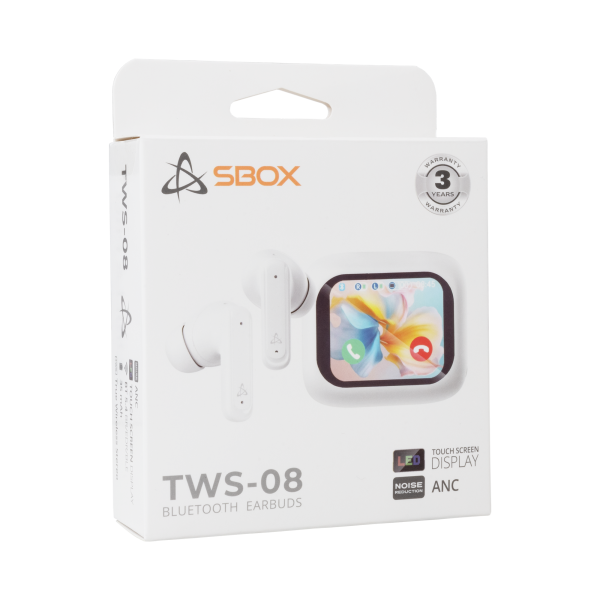 EARBUDS SBOX EB-TWS08 Bijele ANC Touch Display - Slika 5